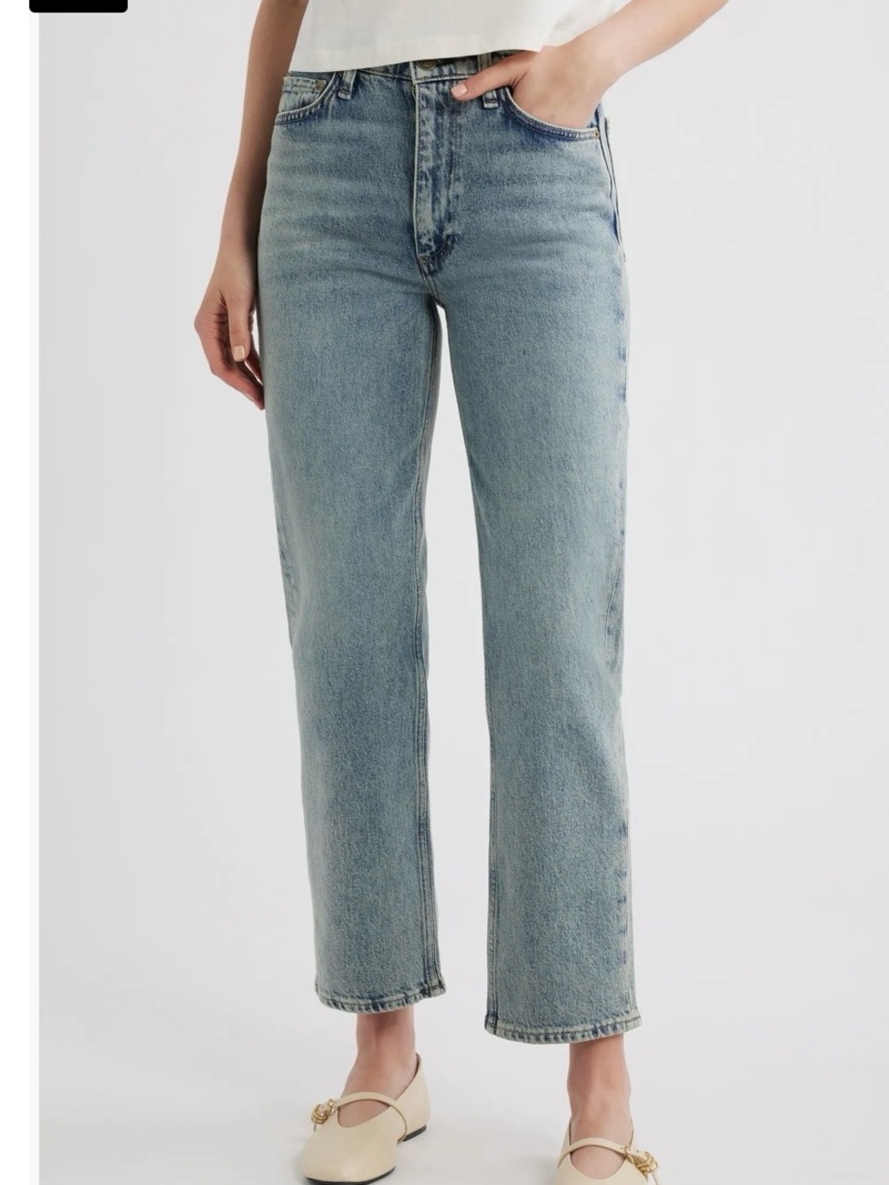 Rag & Bone Harlow Mid Rise Ankle Straight Leg Jeans